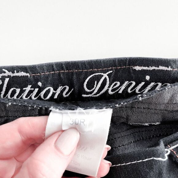 Elation Denim Womens Full Seat Riding Wear Breeches Suede Grip Pant Black 30R - Picture 8 of 12